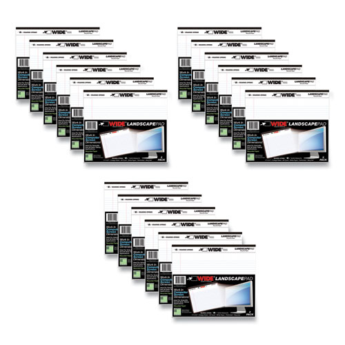 Picture of WIDE Landscape Format Writing Pad, Medium/College Rule, 40 White 11 x 9.5 Sheets, 18/Carton