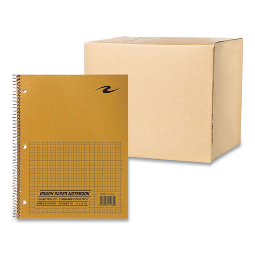 Picture of Lab and Science Wirebound Notebook, Quadrille Rule (5 sq/in), Brown Cover, (80) 11 x 8.5 Sheets, 24/Carton