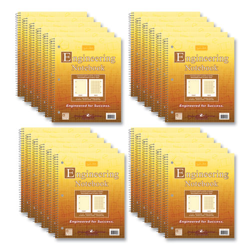 Picture of Wirebound Engineering Notebook, 20 lb Paper Stock, Buff Cover, 80 Buff 11 x 8.5 Sheets, 24/Carton