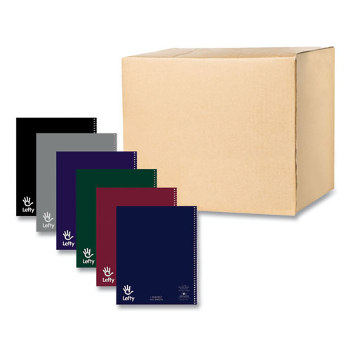 Picture of Lefty Notebook, 1-Subject, Medium/College Rule, Randomly Assorted Cover Colors, (100) 11 x 9 Sheets, 24/Carton