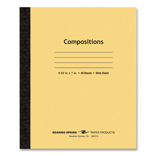 Picture of Flexible Cover Composition Notebook, Wide/Legal Rule, Manila Cover, (48) 8.5 x 7 Sheets, 72/Carton