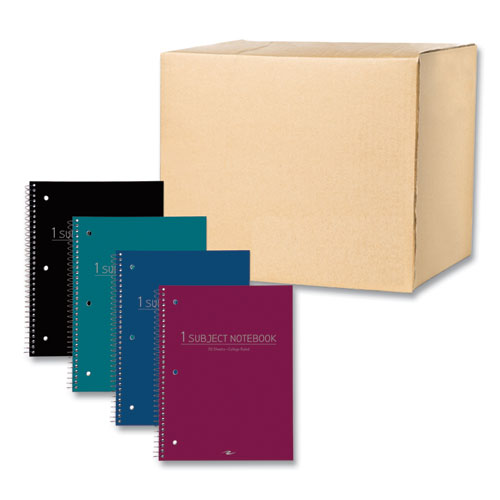 Picture of Subject Wirebound Promo Notebook, 1-Subject, Medium/College Rule, Assorted Cover Colors, (70) 10.5" x 8" Sheets, 24/Carton