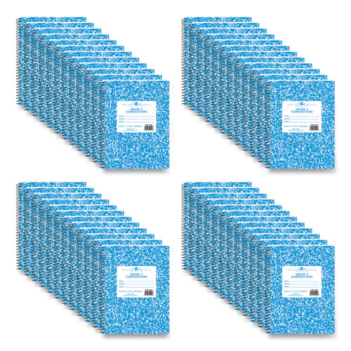 Picture of Grade School Wirebound Composition Book, Grade 2 Manuscript Format, Blue Marble Cover, (36) 9.75 x 7.5 Sheets, 48/Carton