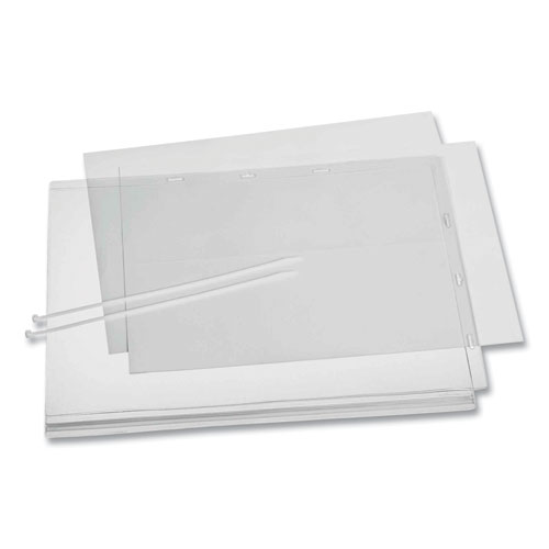 Picture of Water-Resistant Sign Holder Pockets with Cable Ties, 11 x 17, Clear Frame, 5/Pack