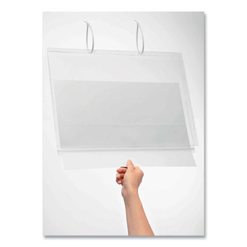 Picture of Water-Resistant Sign Holder Pockets with Cable Ties, 11 x 17, Clear Frame, 5/Pack