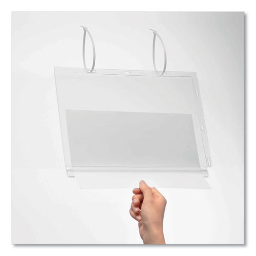 Picture of Water Resistant Sign Holder Pockets with Cable Ties, 8.5 x 11, Clear Frame, 5/Pack