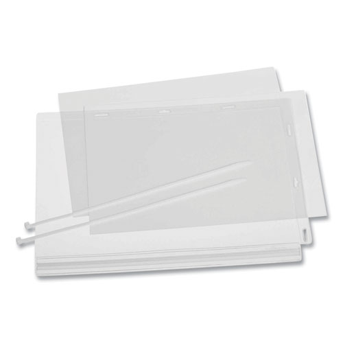 Picture of Water Resistant Sign Holder Pockets with Cable Ties, 8.5 x 11, Clear Frame, 5/Pack