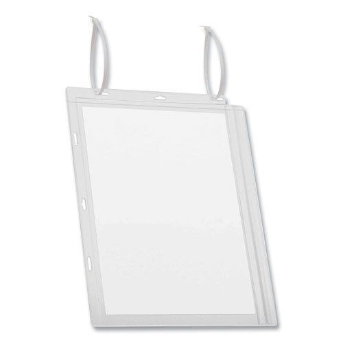 Picture of Water Resistant Sign Holder Pockets with Cable Ties, 8.5 x 11, Clear Frame, 5/Pack