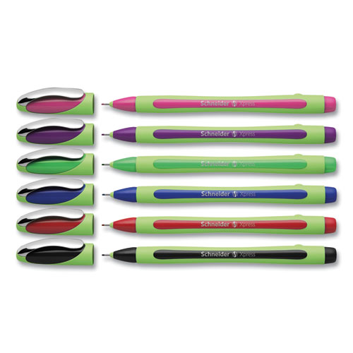 Picture of Xpress Fineliner Pen, Stick, Fine 0.8 mm, Assorted Ink and Barrel Colors, 6/Pack