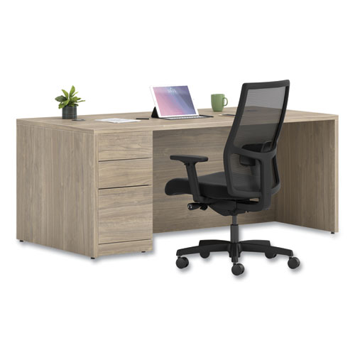 Picture of 10500 Series Single Full-Height Pedestal Desk, Left: Box/Box/File, 72" x 36" x 29.5", Kingswood Walnut