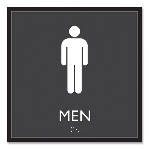 Picture of ADA Sign, Men, Plastic, 8 x 8, Clear/White