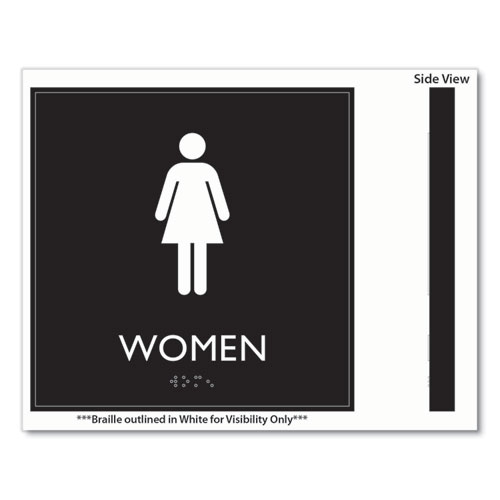 Picture of ADA Sign, Women, Plastic, 8 x 8, Clear/White