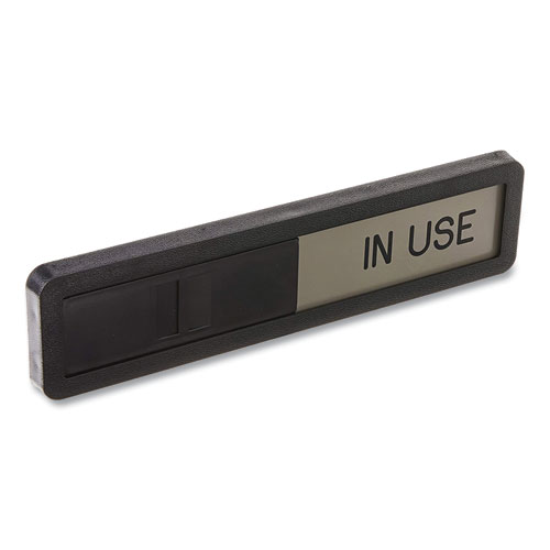 Picture of Vacant/In Use Sign, In-Use; Vacant, 2.5 x 10.5, Black/Silver