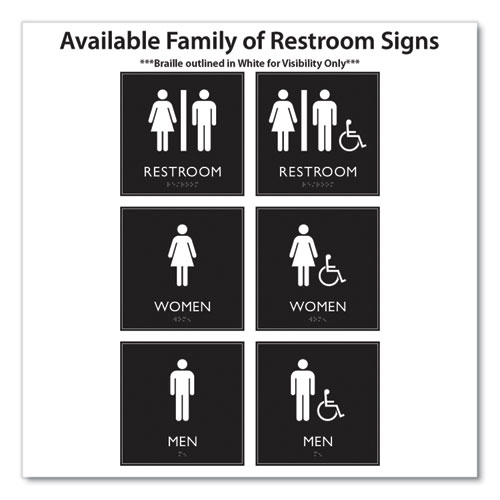 Picture of ADA Sign, Men Accessible, Plastic, 8 x 8, Clear/White