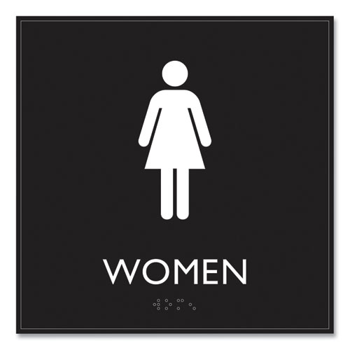 Picture of ADA Sign, Women, Plastic, 8 x 8, Clear/White