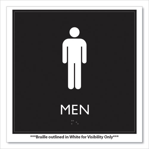 Picture of ADA Sign, Men, Plastic, 8 x 8, Clear/White