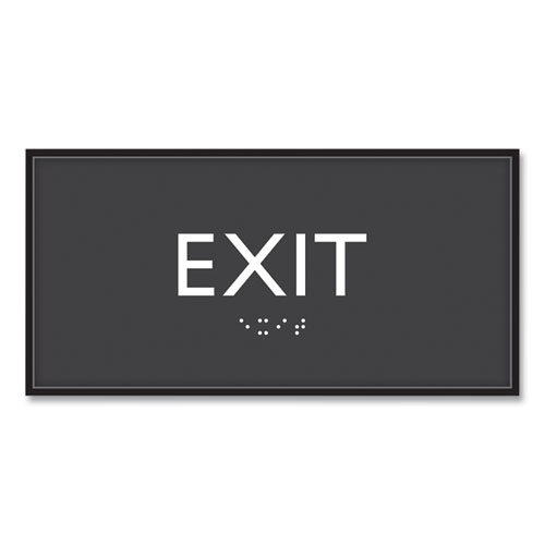 Picture of ADA Sign, Exit, Plastic, 4 x 4, Clear/White