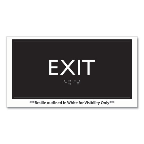 Picture of ADA Sign, Exit, Plastic, 4 x 4, Clear/White