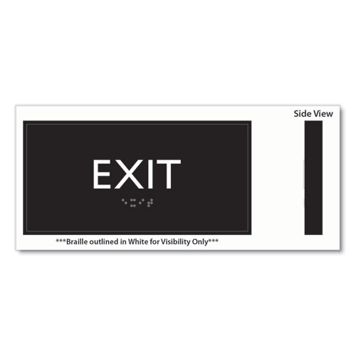 Picture of ADA Sign, Exit, Plastic, 4 x 4, Clear/White