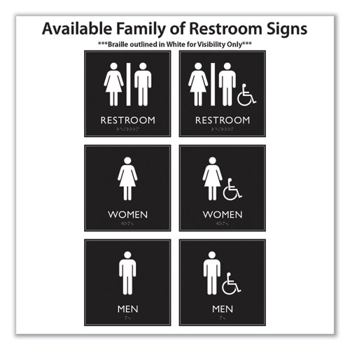 Picture of ADA Sign, Men, Plastic, 8 x 8, Clear/White