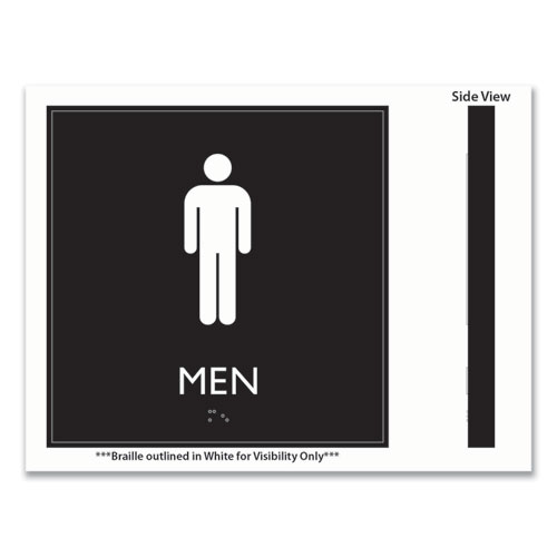 Picture of ADA Sign, Men, Plastic, 8 x 8, Clear/White