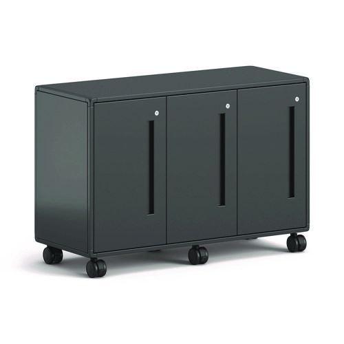 Picture of Class-ifi Tote Storage Cabinet, Three-Wide, 46.63" x 18.75" x 31.38", Charcoal Gray