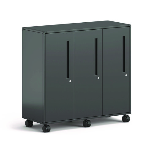 Picture of Class-ifi Tote Storage Cabinet, Three-Wide, 46.63" x 18.75" x 44.13", Charcoal Gray