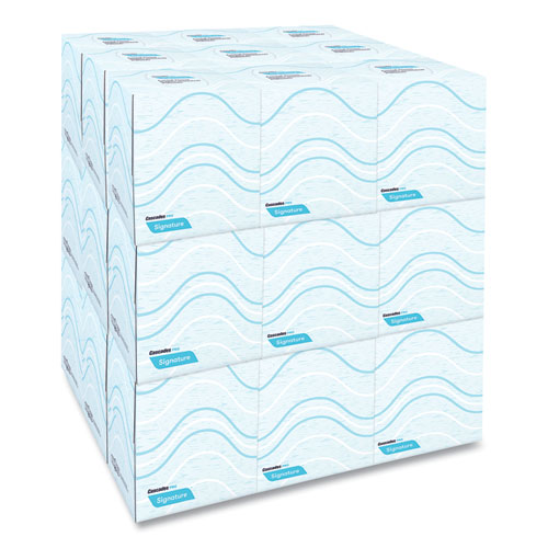 Picture of Signature Facial Tissue, 2-Ply, White, Cube, 90 Sheets/Box, 36 Boxes/Carton