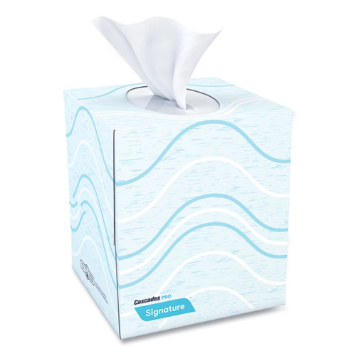 Picture of Signature Facial Tissue, 2-Ply, White, Cube, 90 Sheets/Box, 36 Boxes/Carton