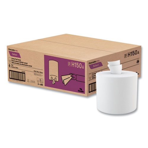 Picture of Select Center-Pull Paper Towels, 2-Ply, 7.31 x 11, White, 600/Roll, 6 Roll/Carton