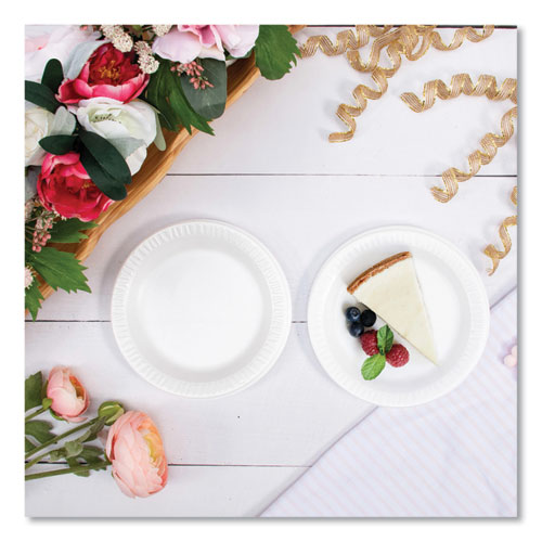 Picture of Quiet Classic Laminated Foam Dinnerware Plates, 6", White, 125/Pack, 8 Packs/Carton