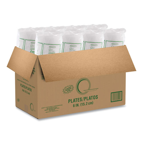 Picture of Quiet Classic Laminated Foam Dinnerware Plates, 6", White, 125/Pack, 8 Packs/Carton