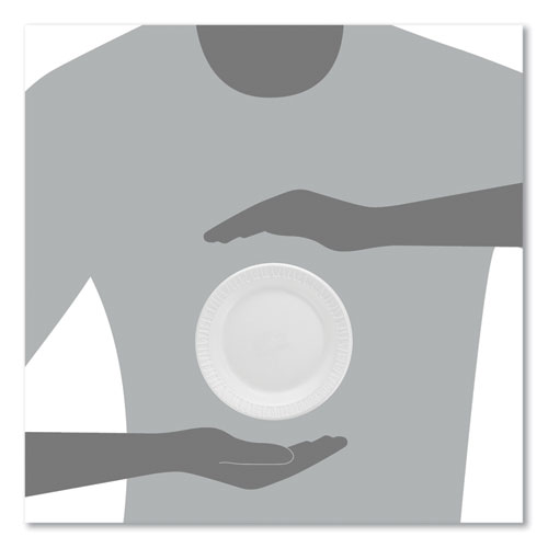 Picture of Quiet Classic Laminated Foam Dinnerware Plates, 6", White, 125/Pack, 8 Packs/Carton