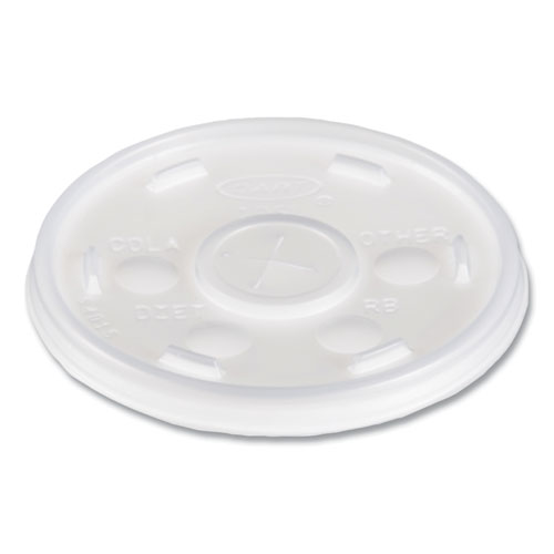 Picture of Plastic Cold Cup Lids, Fits 10 oz Cups, Translucent, 100 Pack, 10 Packs/Carton