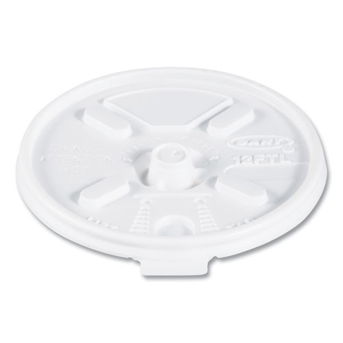 Picture of Lift n' Lock Plastic Hot Cup Lids, Fits 10 oz to 14 oz Cups, White, 1,000/Carton