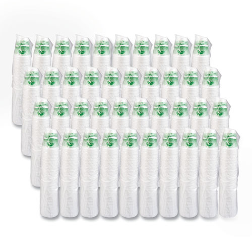 Picture of Horizon Hot/Cold Foam Drinking Cups, 12 oz, White/Green, 25/Bag, 40 Bags/Carton