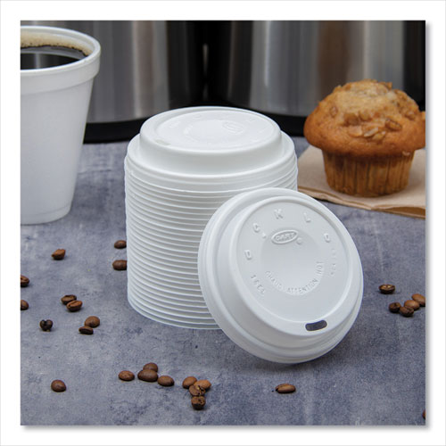 Picture of Cappuccino Dome Sipper Lids, Fits 12 oz to 24 oz Cups, White, 1,000/Carton