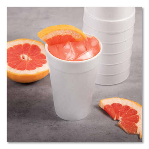 Picture of Foam Drink Cups, 16 oz, White, 20/Bag, 25 Bags/Carton