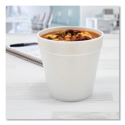 Picture of Foam Containers, Squat, 16 oz, White, 25/Bag, 20 Bags/Carton