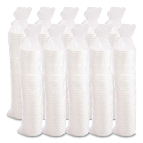 Picture of Vented Foam Lids, Fits 6 oz to 32 oz Cups, White, 50 Pack, 10 Packs/Carton