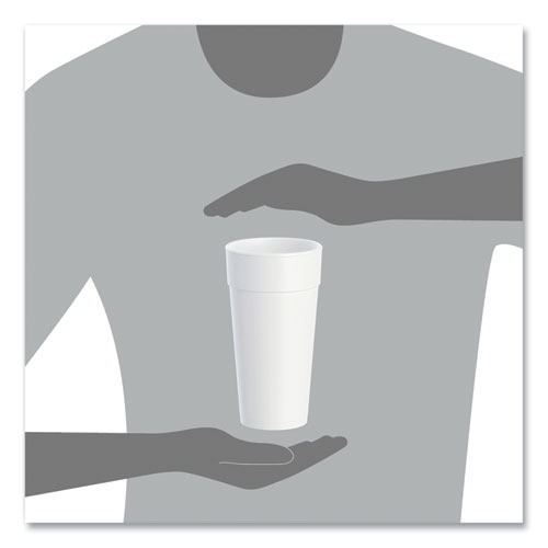 Picture of Foam Drink Cups, Hot/Cold, 24 oz, White, 25/Bag, 20 Bags/Carton