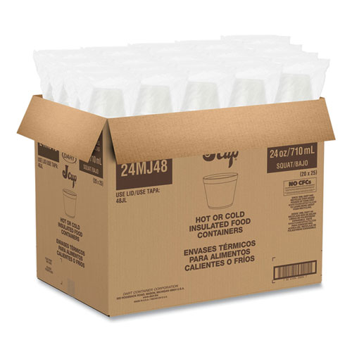 Picture of Foam Containers, 24 oz, White, 25/Bag, 20 Bags/Carton