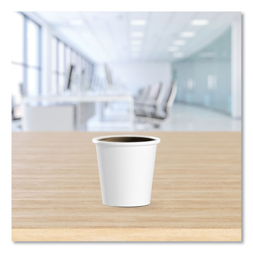 Picture of Single-Sided Poly Paper Hot Cups, 4 oz, White, 50 Bag, 20 Bags/Carton