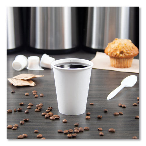 Picture of Single-Sided Poly Paper Hot Cups, 8 oz, White, 50/Bag, 20 Bags/Carton