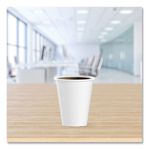 Picture of Single-Sided Poly Paper Hot Cups, 8 oz, White, 50/Bag, 20 Bags/Carton