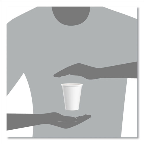 Picture of Single-Sided Poly Paper Hot Cups, 8 oz, White, 50/Bag, 20 Bags/Carton