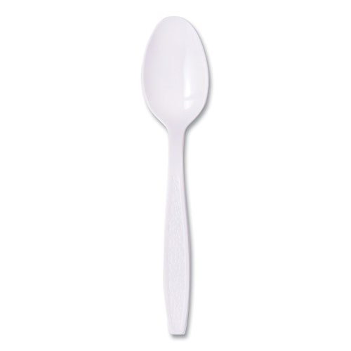 Picture of Guildware Extra Heavyweight Plastic Cutlery, Teaspoons, White, 100/Box, 10 Boxes/Carton