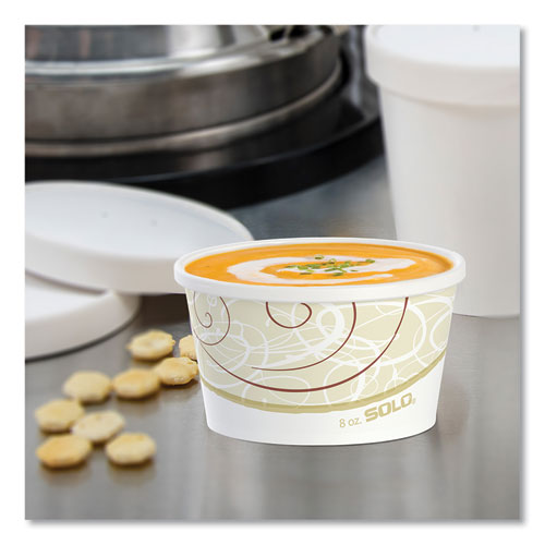 Picture of Flexstyle Double Poly Paper Containers, 8 oz, Symphony Design, Paper, 25/Pack, 20 Packs/Carton