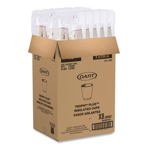 Picture of Trophy Plus Dual Temperature Insulated Cups in Symphony Design, 8 oz, Beige, 100/Pack