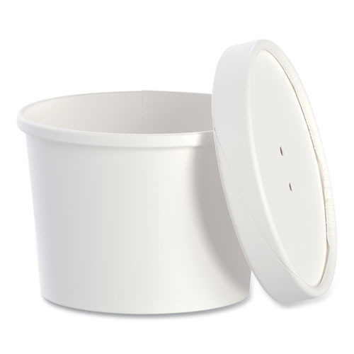 Picture of Flexstyle Food Lid Container, 12.1 oz, 3.6" Diameter, White, Plastic, 250/Carton